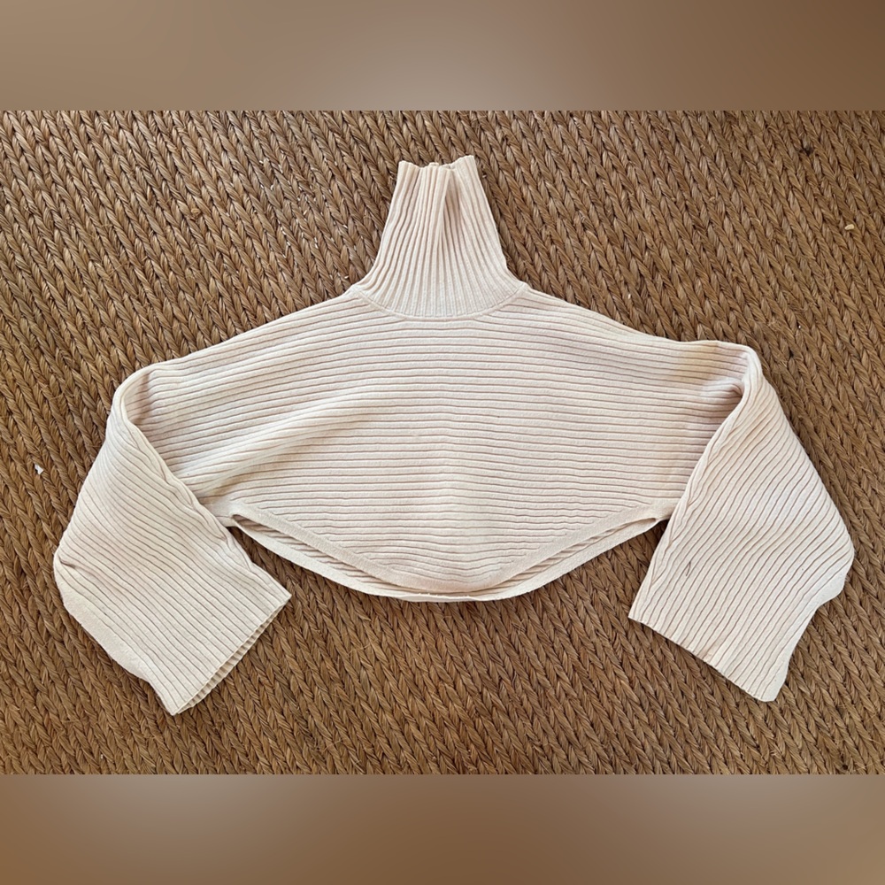 Free People Billie Mock Neck in champagne dream, size xs